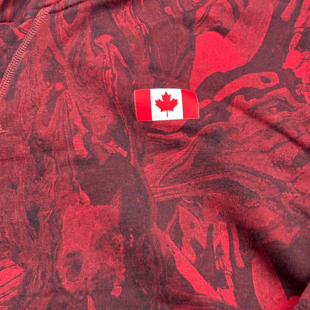 Lululemon Team Canada All Yours Cropped Hoodie Womens Red Marble Swirl Olympic - Picture 2 of 5